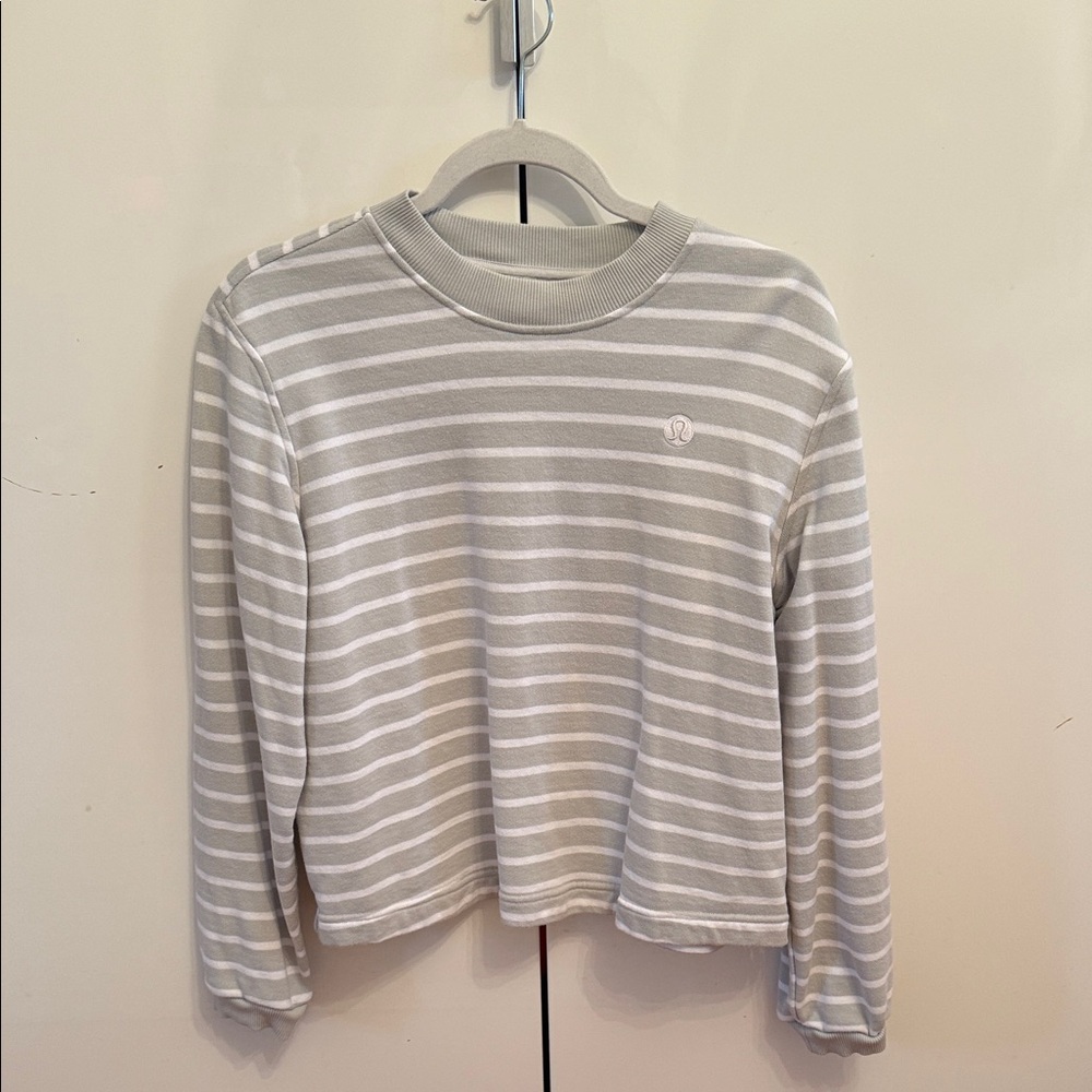 lululemon athletica Gray Striped Sweatshirt